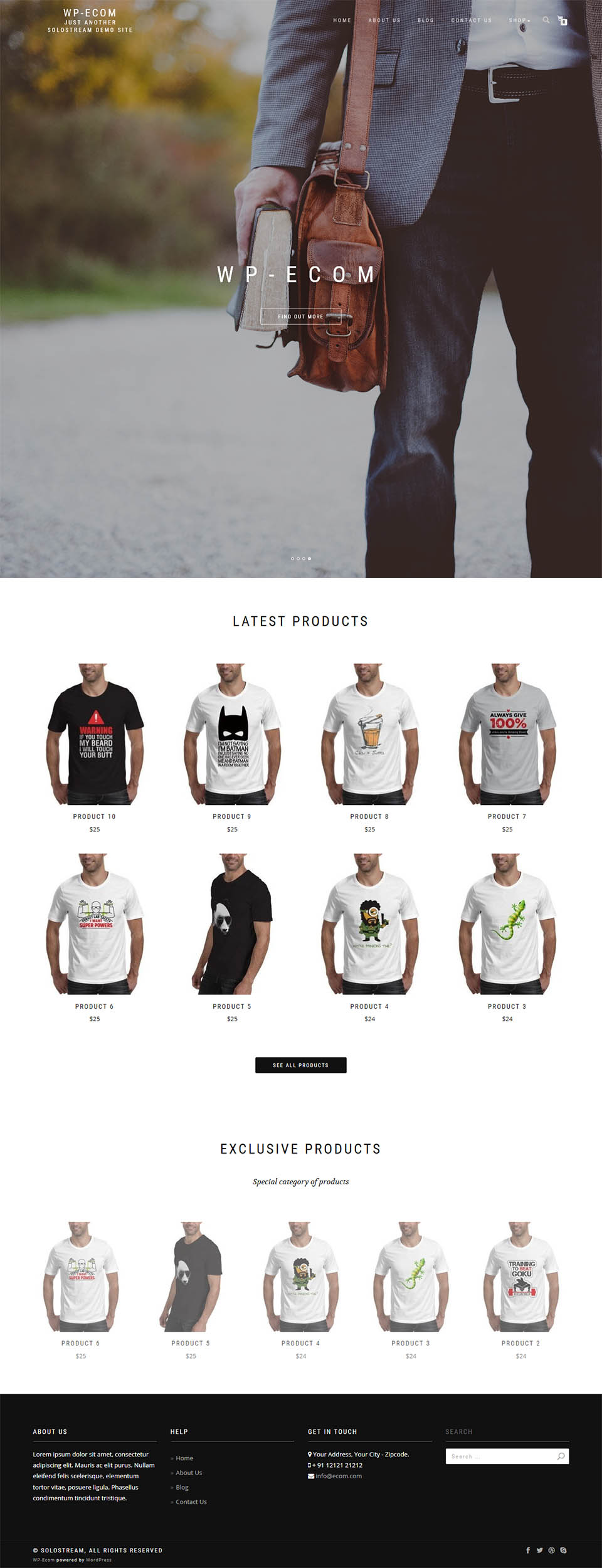 WordPress template SoloStream WP-Ecom