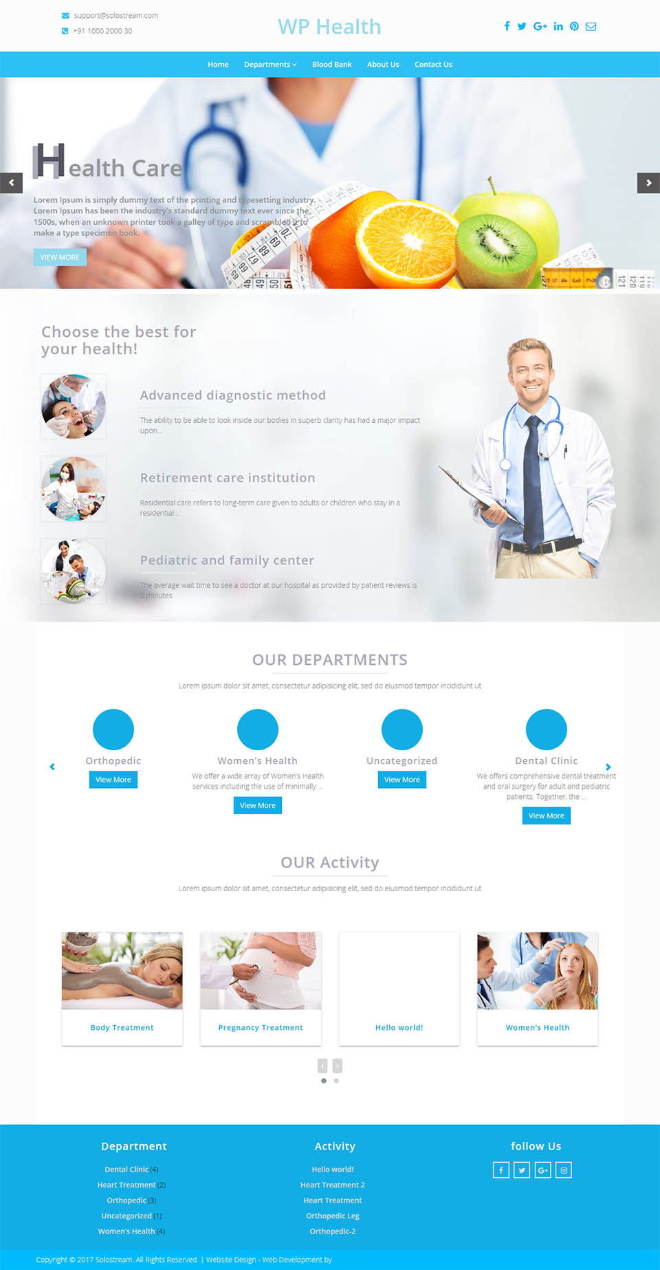 WordPress template SoloStream WP-Health