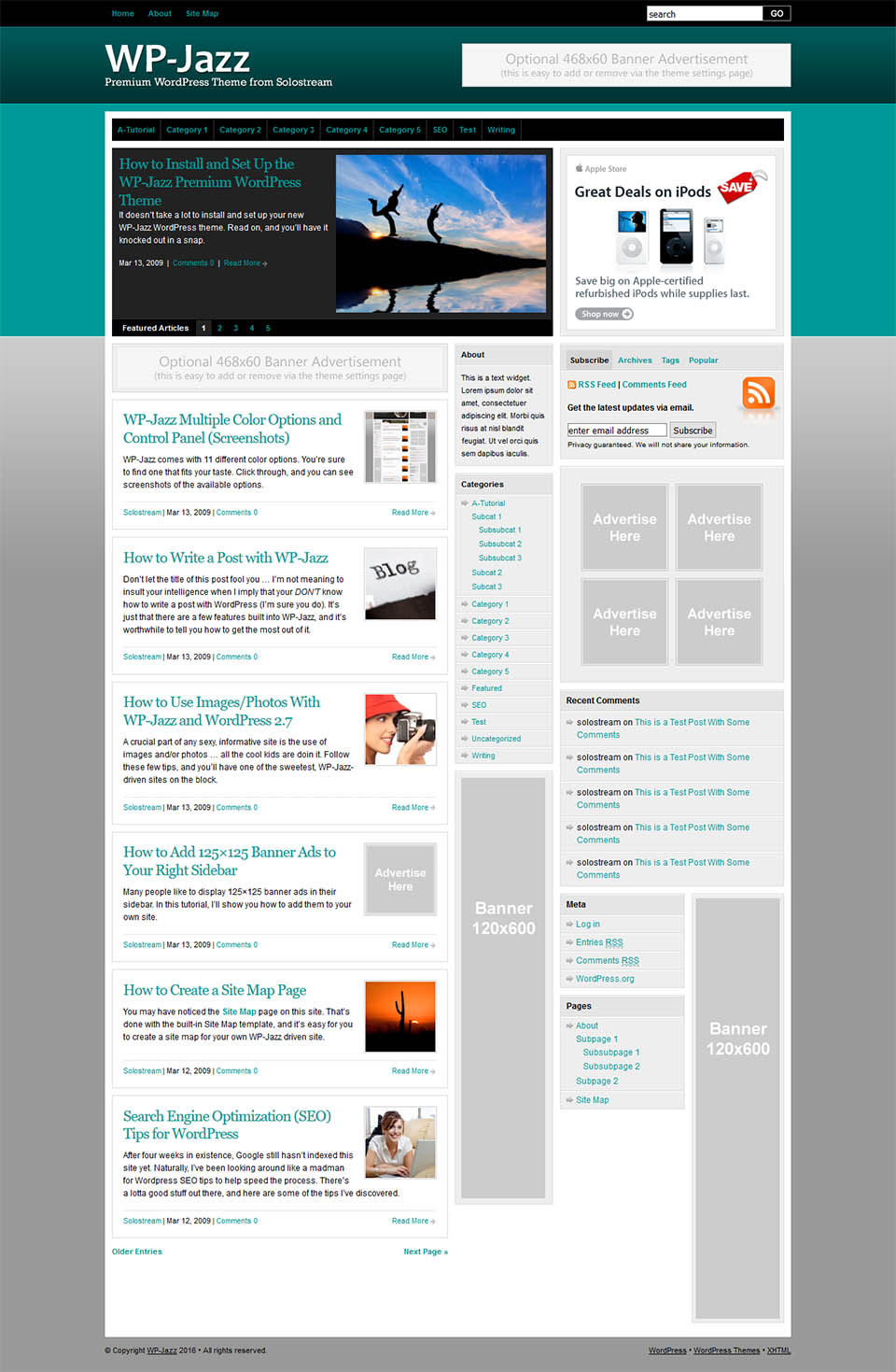 WordPress template SoloStream WP-Jazz