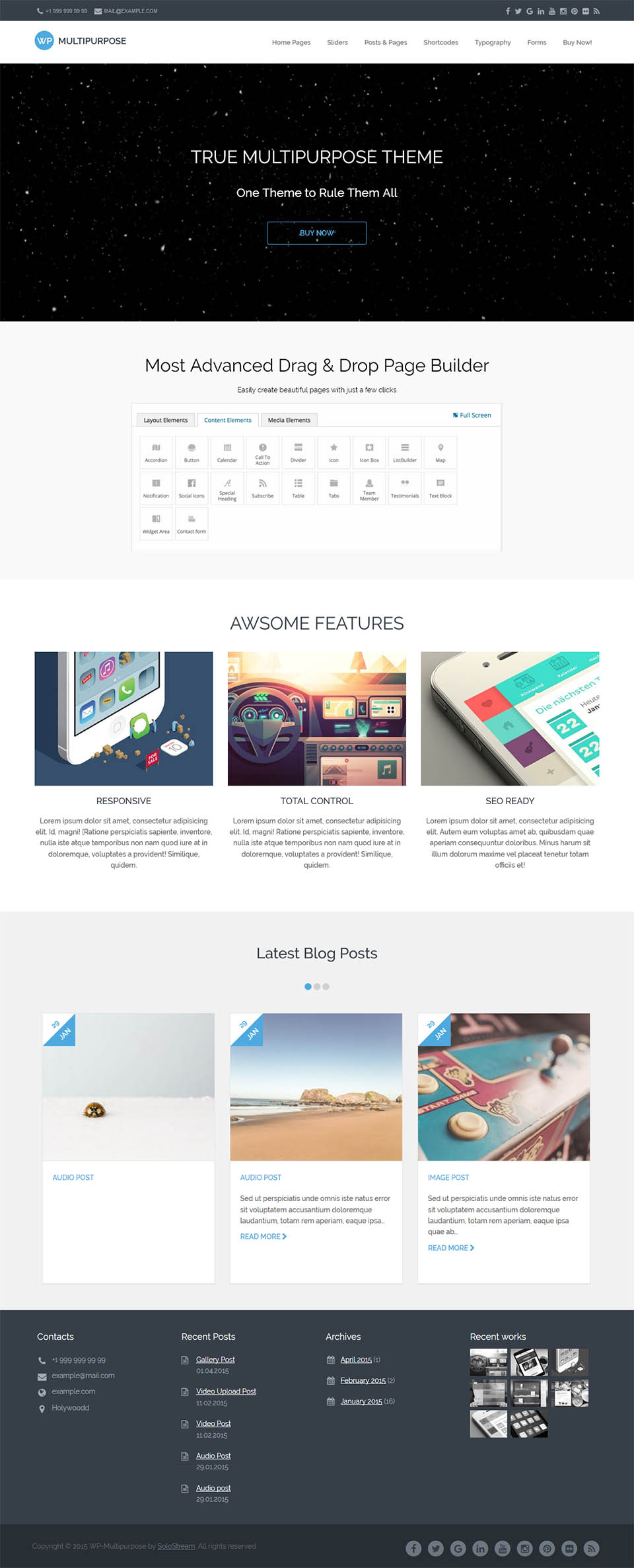 WordPress template SoloStream WP-Multipurpose