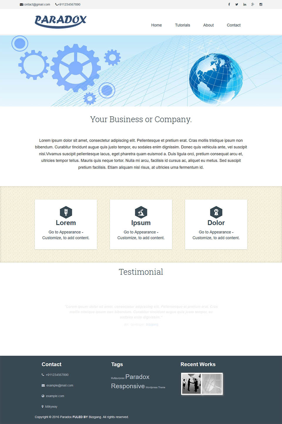 WordPress template SoloStream WP-Paradox