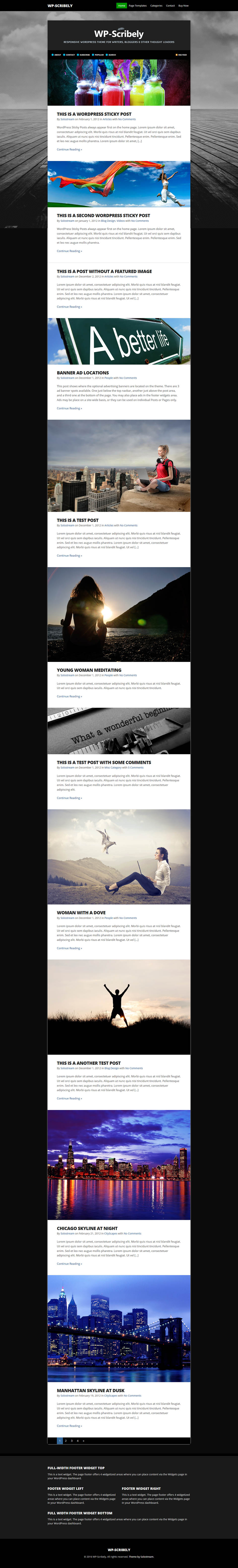 WordPress template SoloStream WP-Scribely