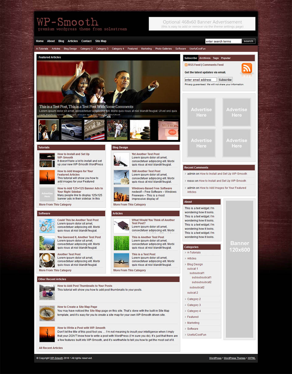 WordPress template SoloStream WP-Smooth