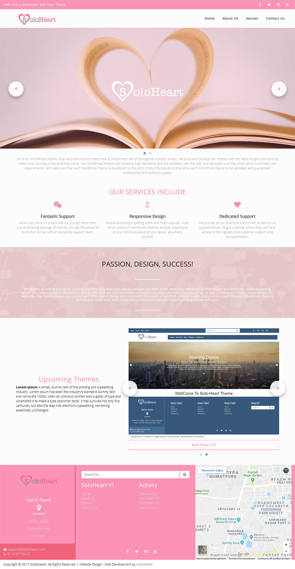 WordPress template SoloStream WP-Solo Heart V1