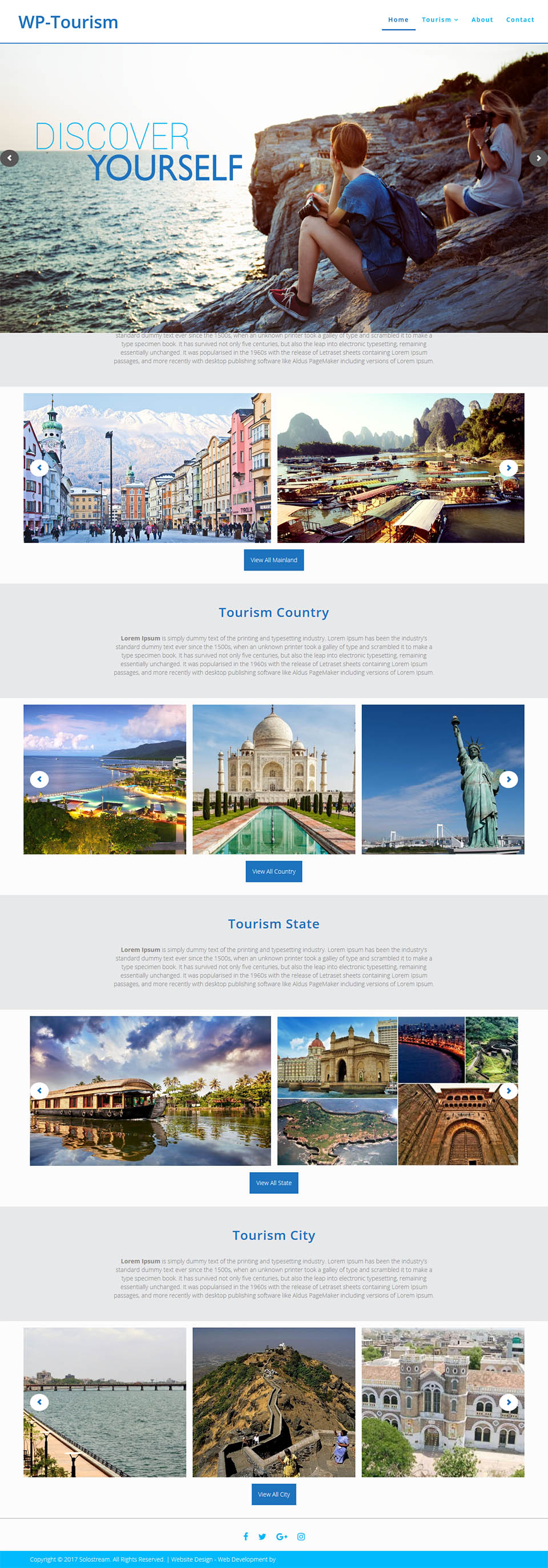 WordPress template SoloStream WP-Tourism