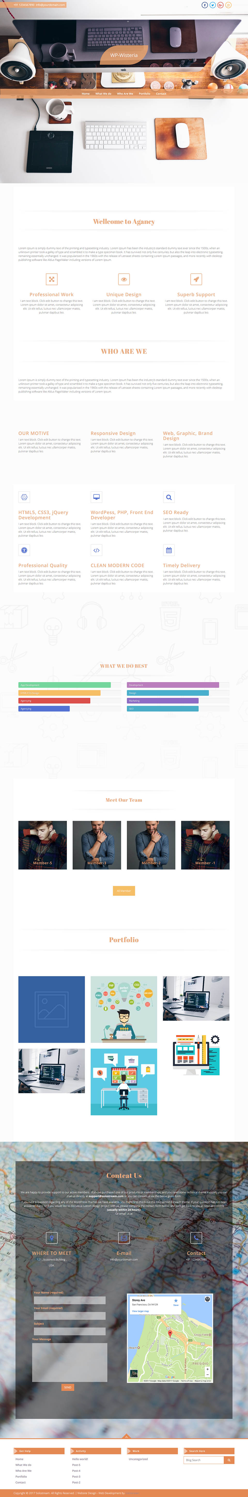 WordPress template SoloStream WP-Wisteria