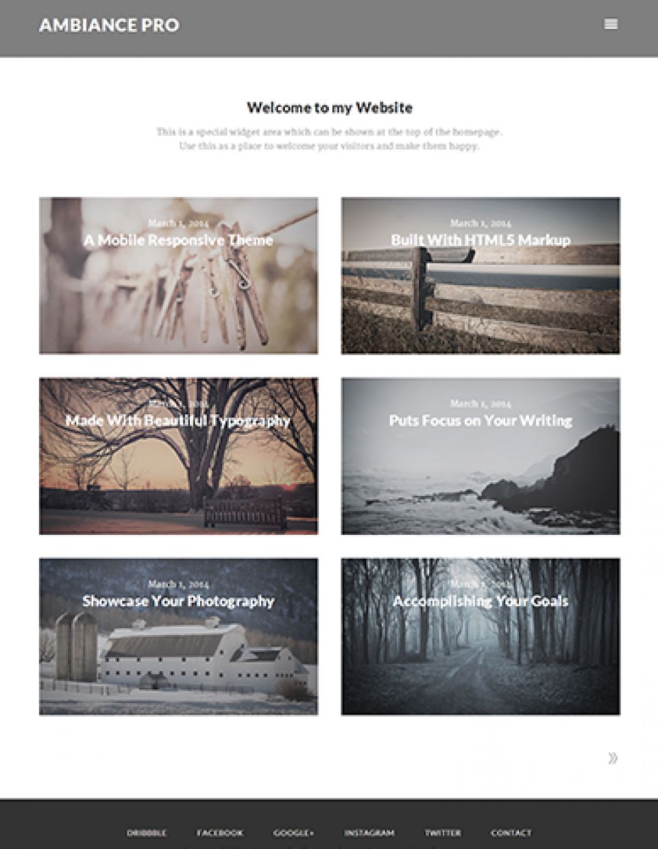 WordPress template StudioPress Ambiance Pro