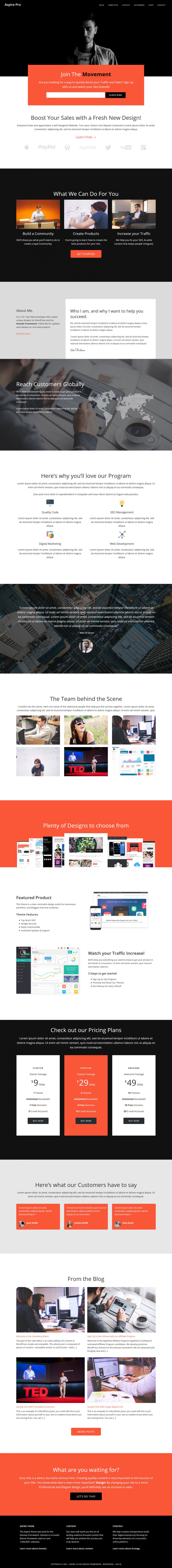WordPress template StudioPress Aspire Pro