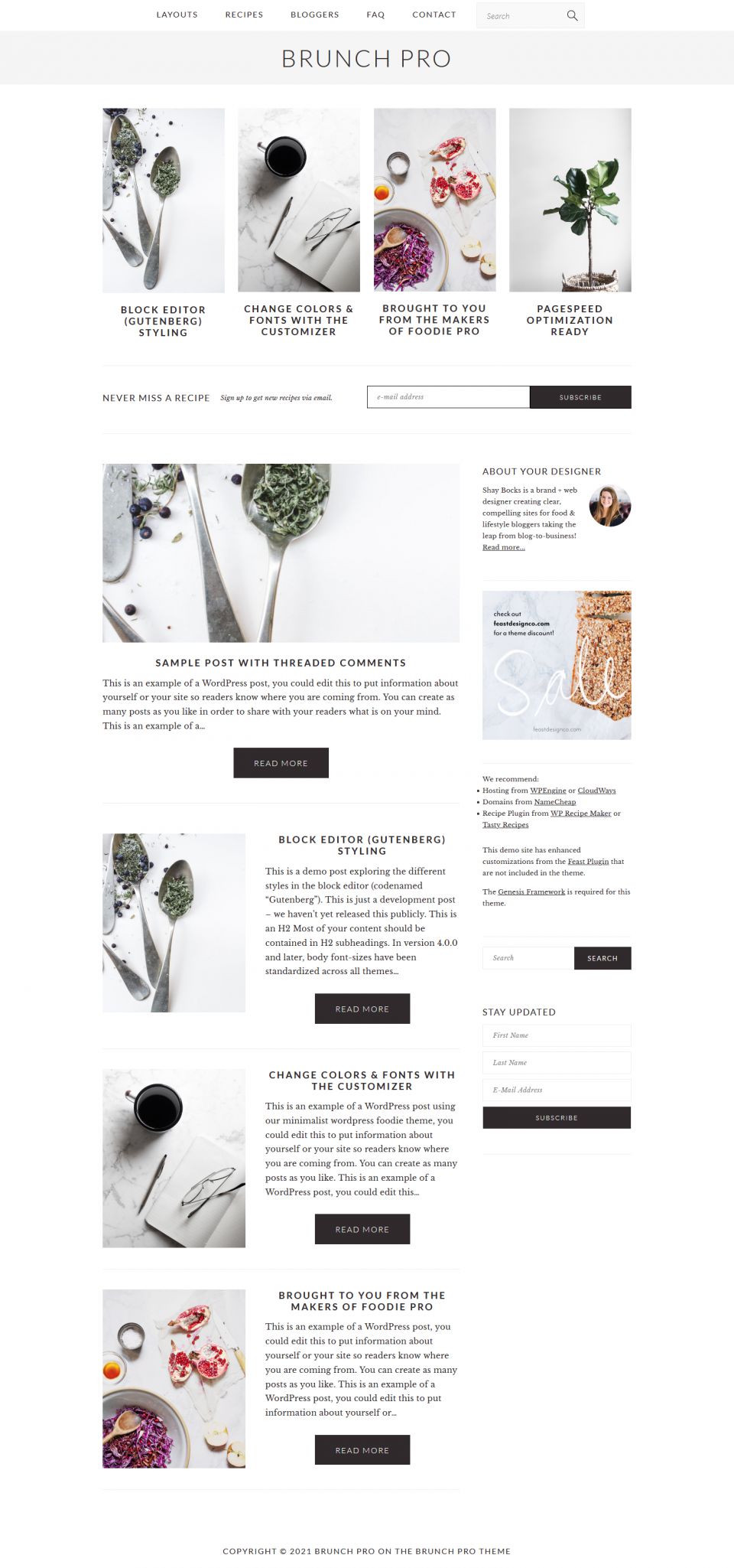 WordPress template StudioPress Brunch Pro