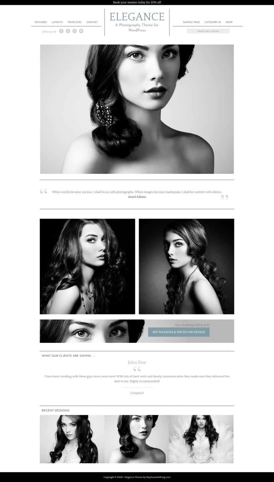 WordPress template StudioPress Elegance Pro