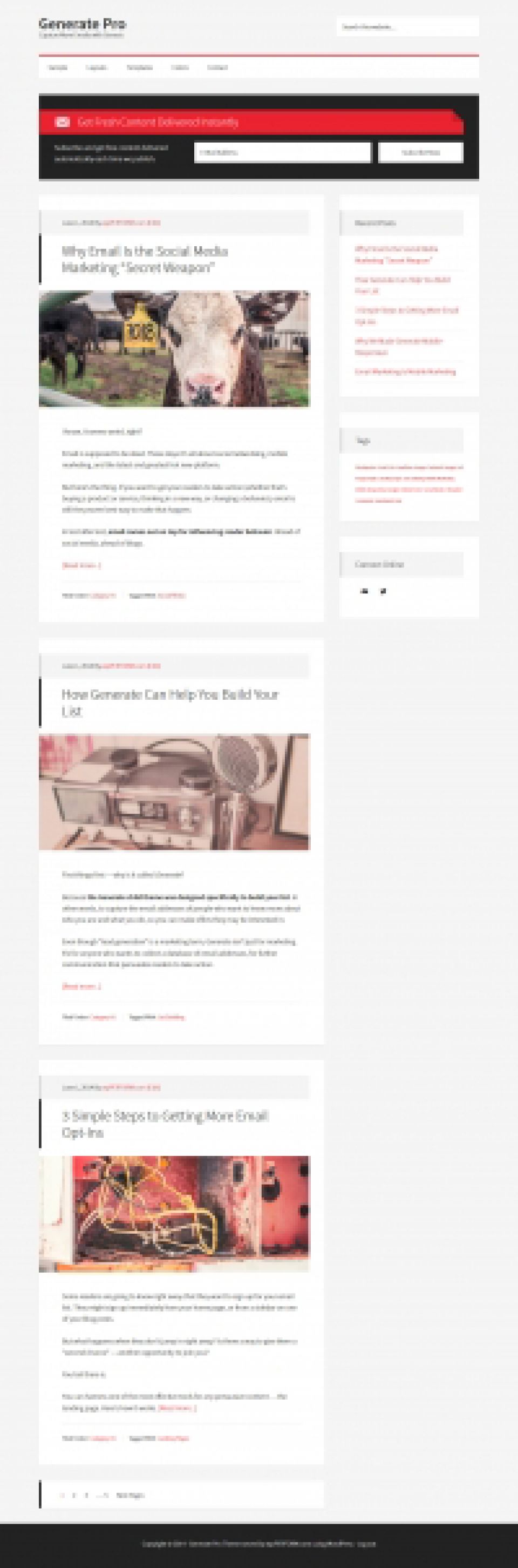 WordPress template StudioPress Generate Pro