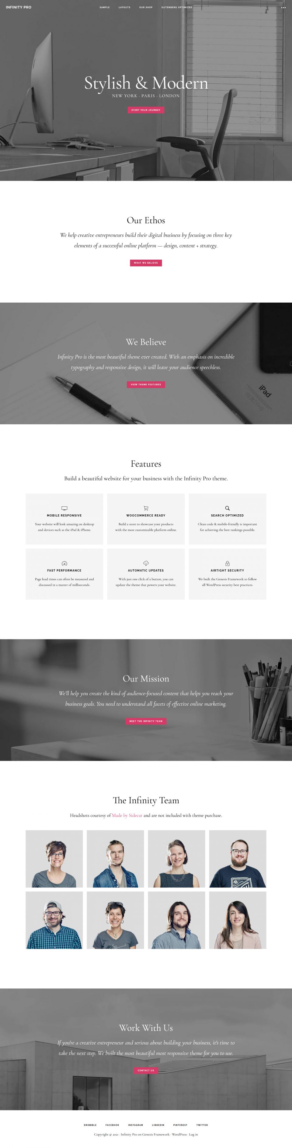 WordPress template StudioPress Infinity Pro