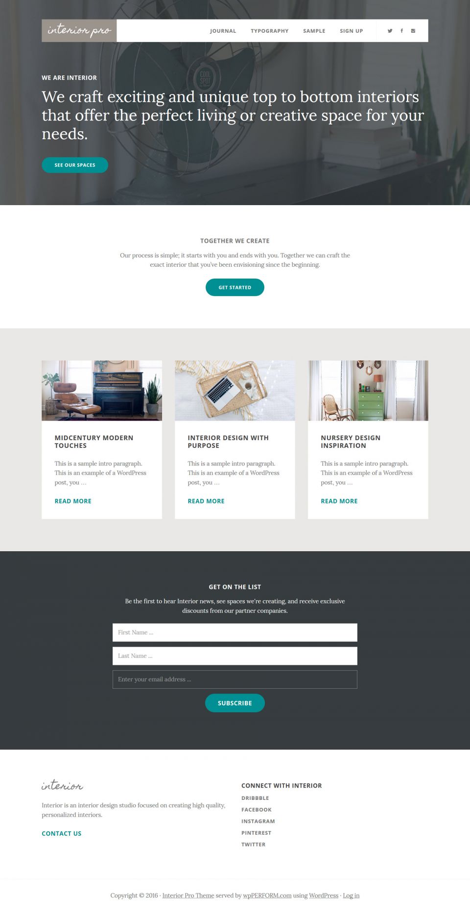WordPress template StudioPress Interior Pro