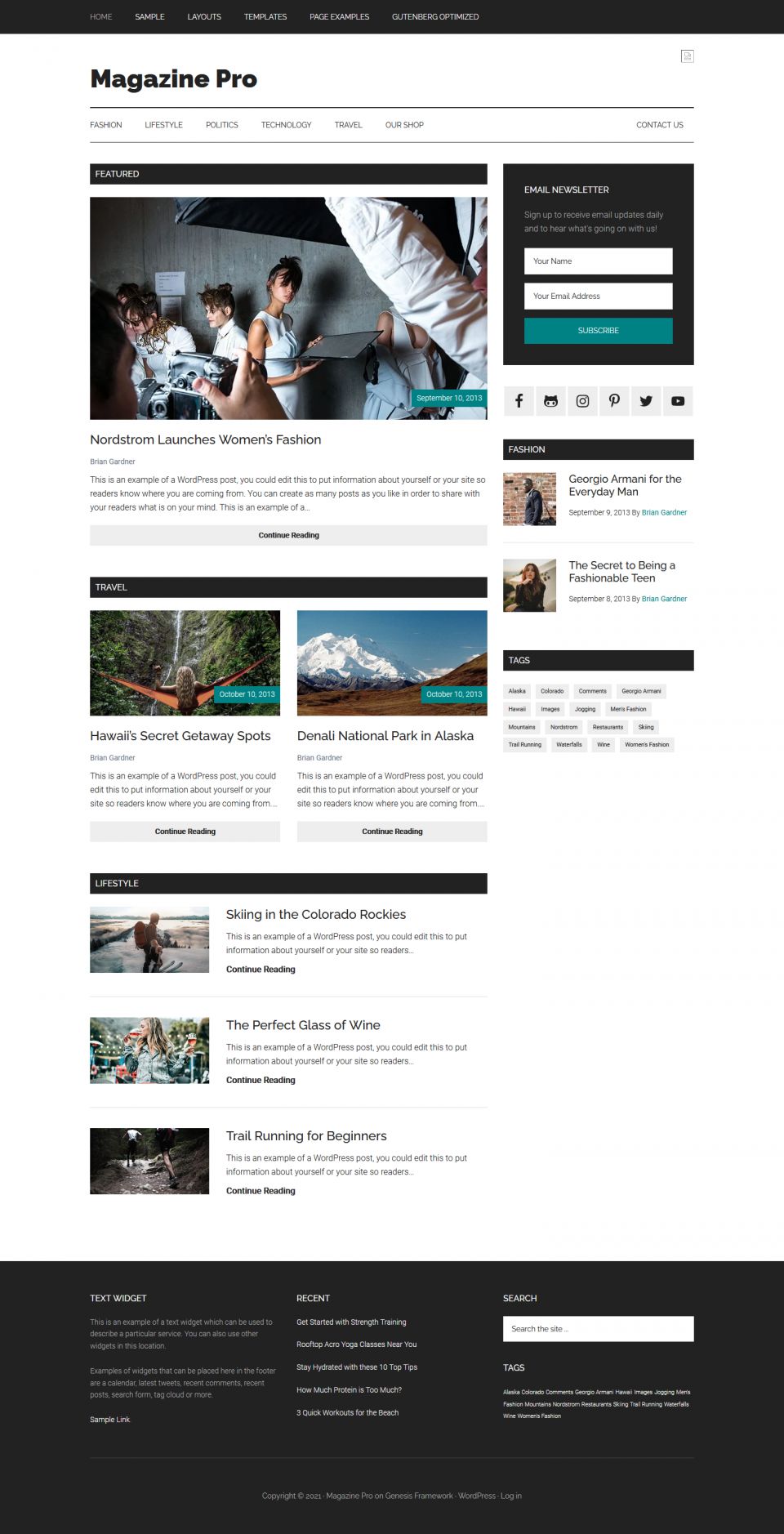 WordPress template StudioPress Magazine Pro