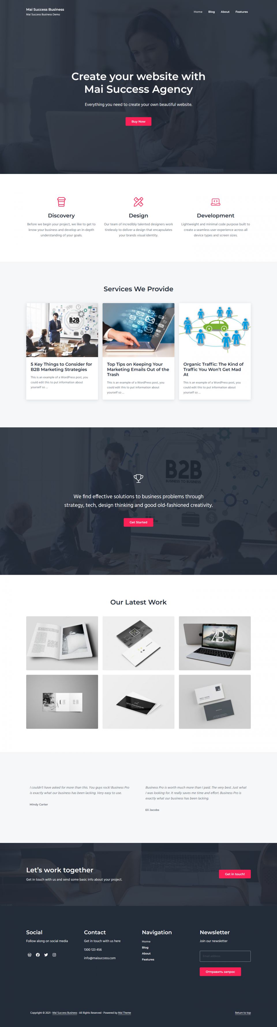WordPress template StudioPress Mai Success Pro