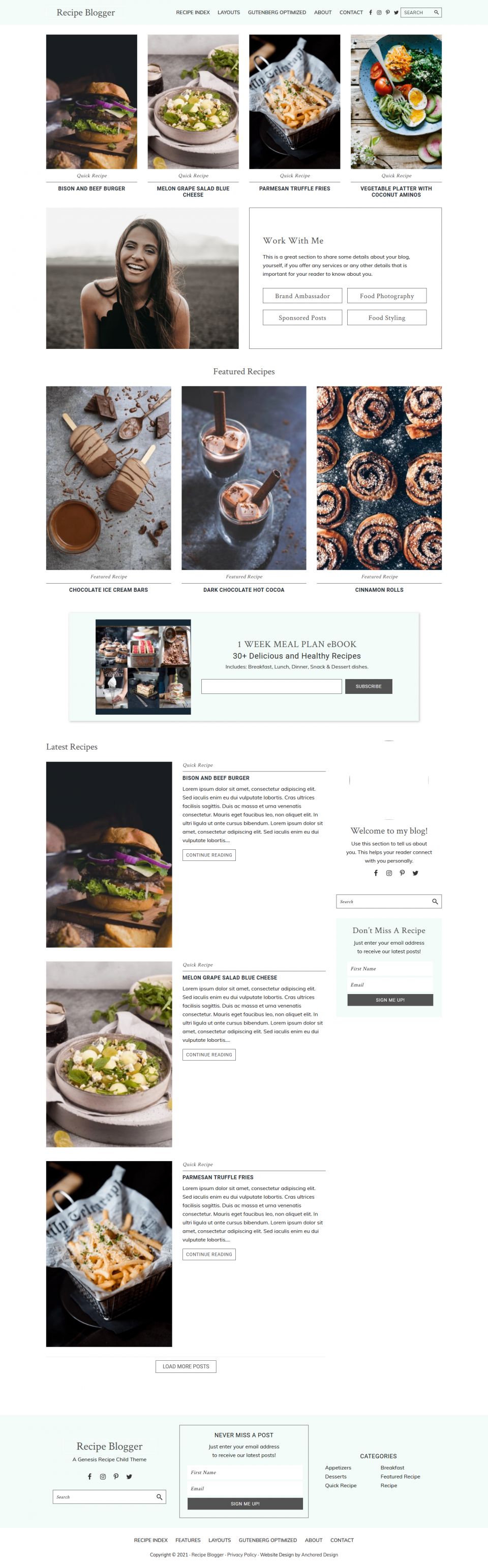 WordPress template StudioPress Recipe Blogger