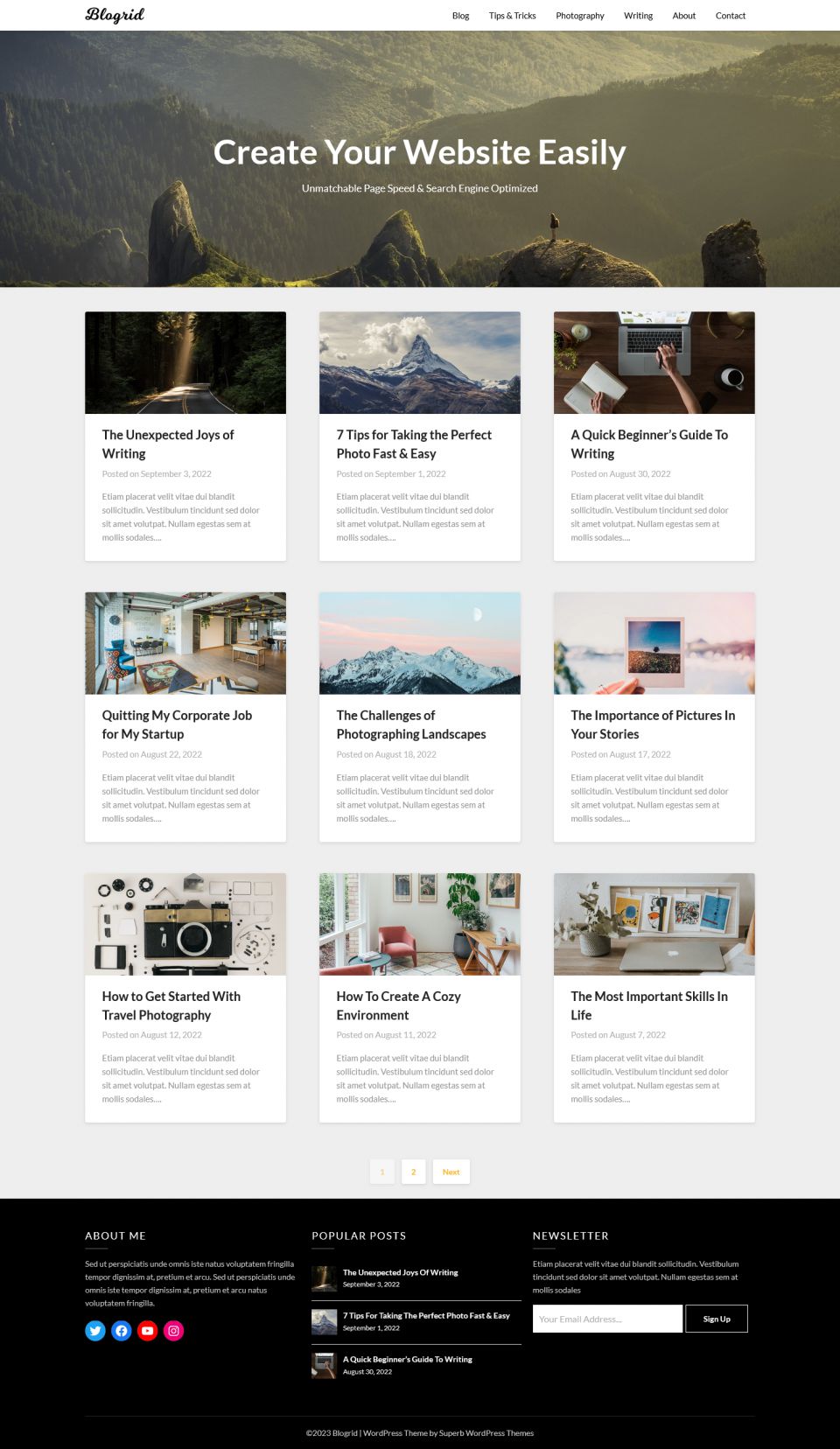 WordPress template Superb Themes Blogrid