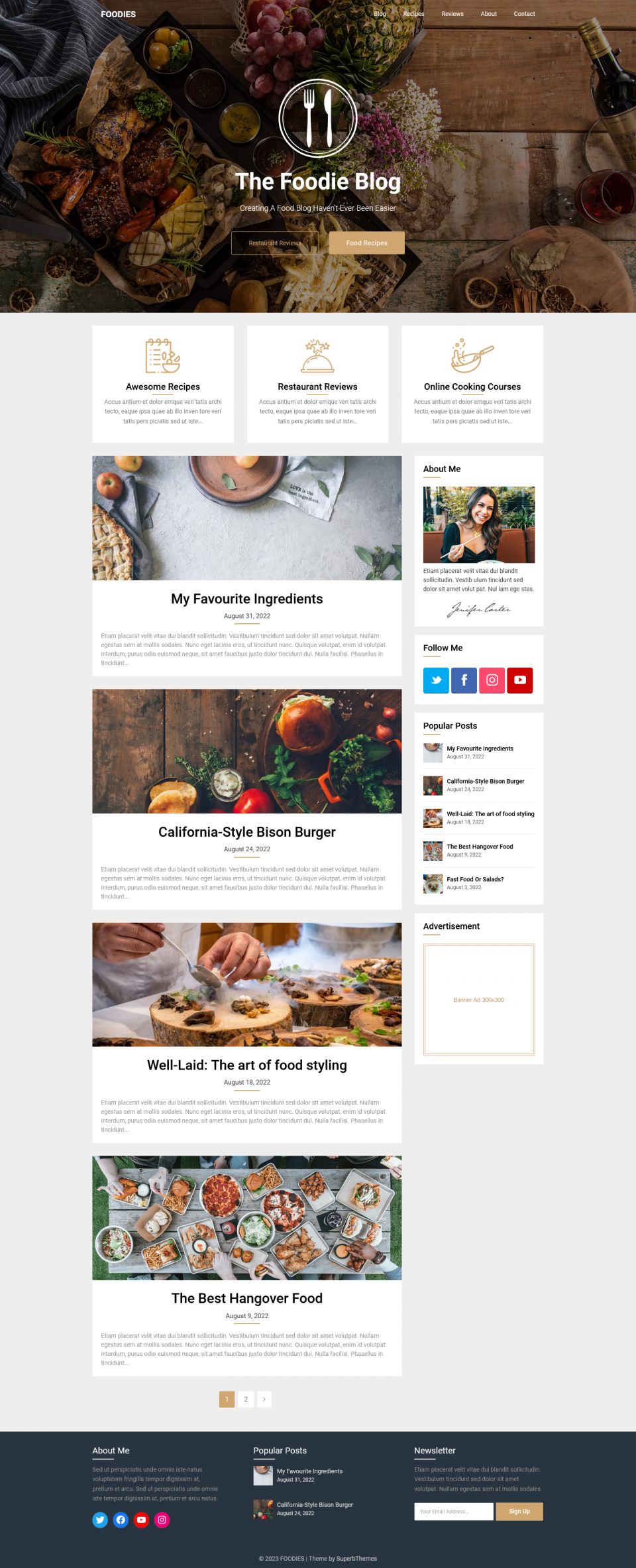 WordPress template Superb Themes Foodie Blog