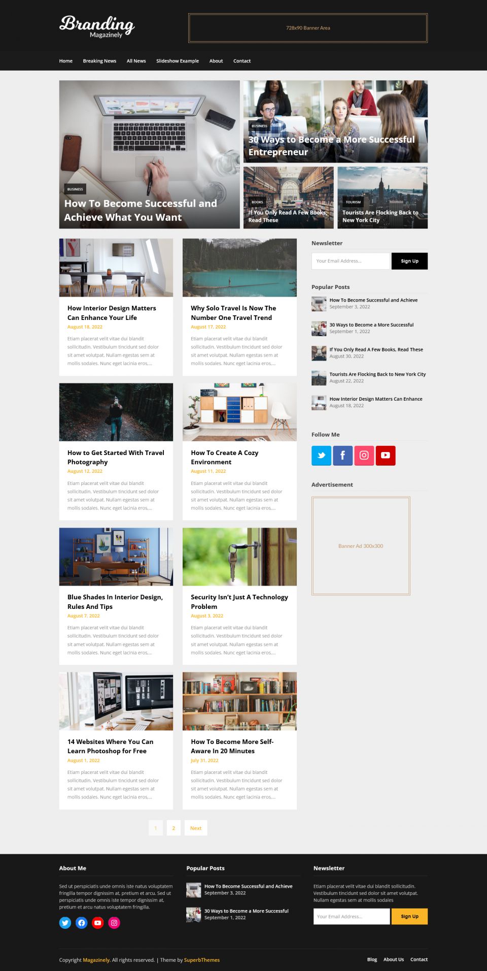 WordPress template Superb Themes Magazinely