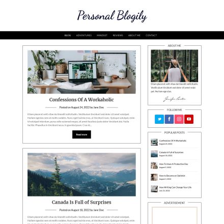 Superb Themes Personal Blogily