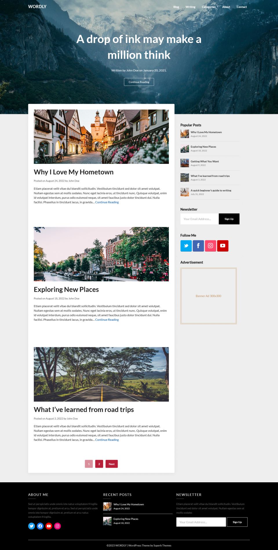 WordPress template Superb Themes Wordly