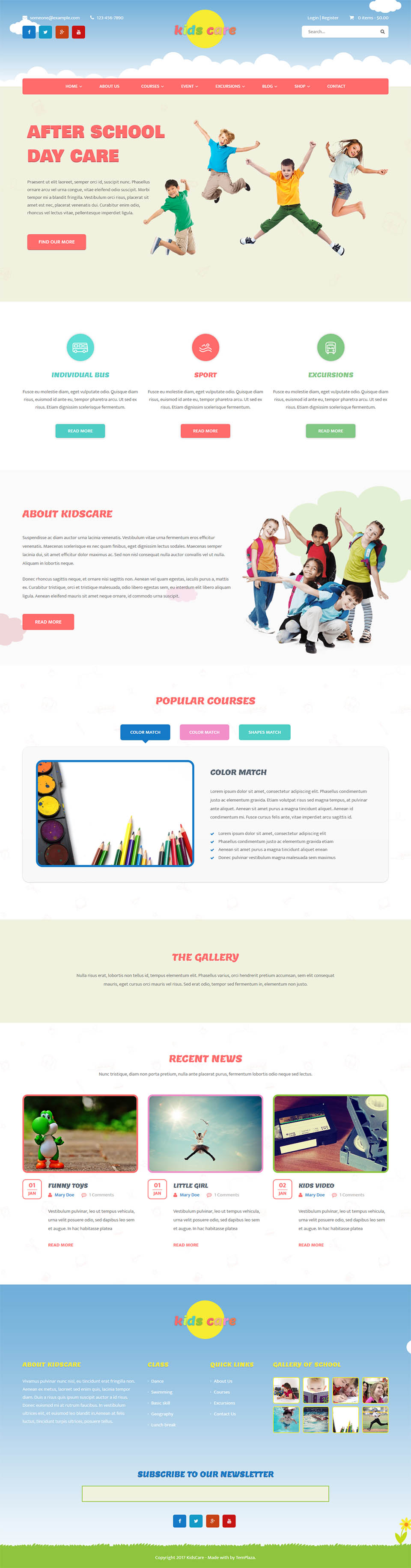 WordPress template TemPlaza Kids Care