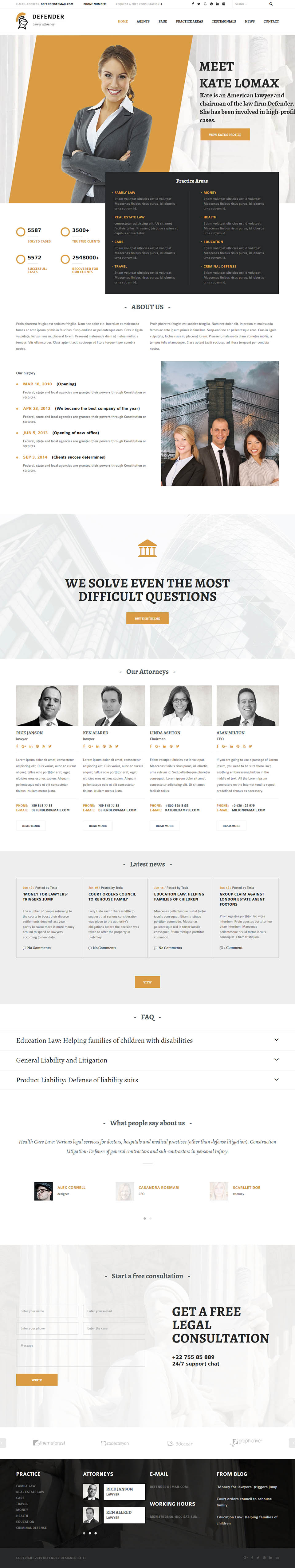 WordPress template TeslaThemes Defender