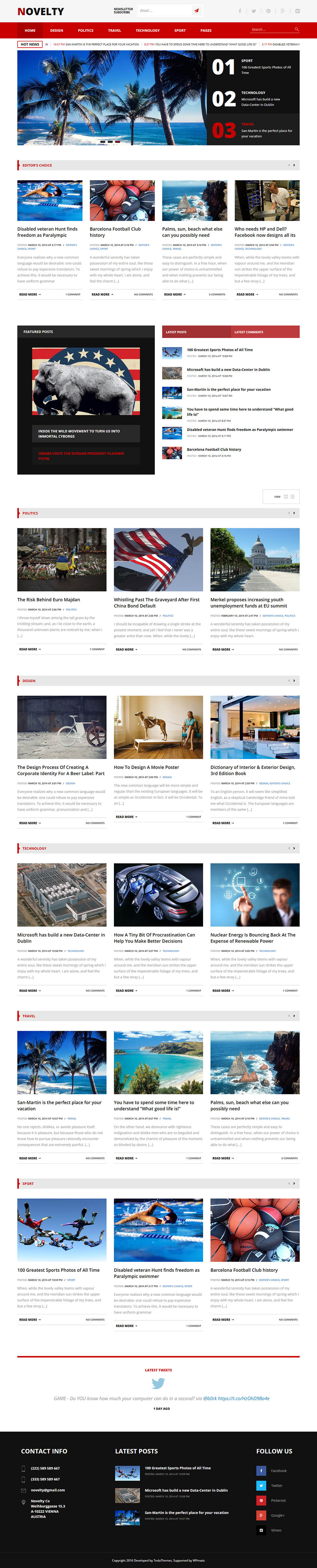 WordPress template TeslaThemes Novelty