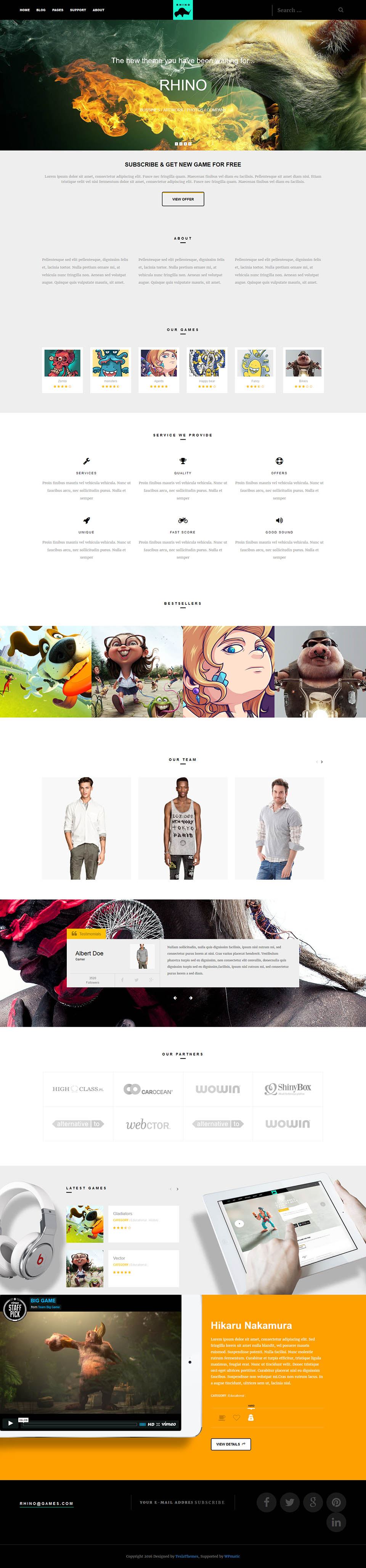 WordPress template TeslaThemes Rhino