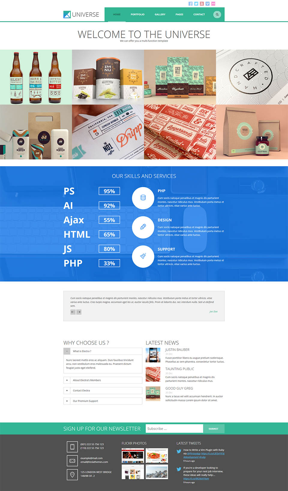 WordPress template TeslaThemes Universe