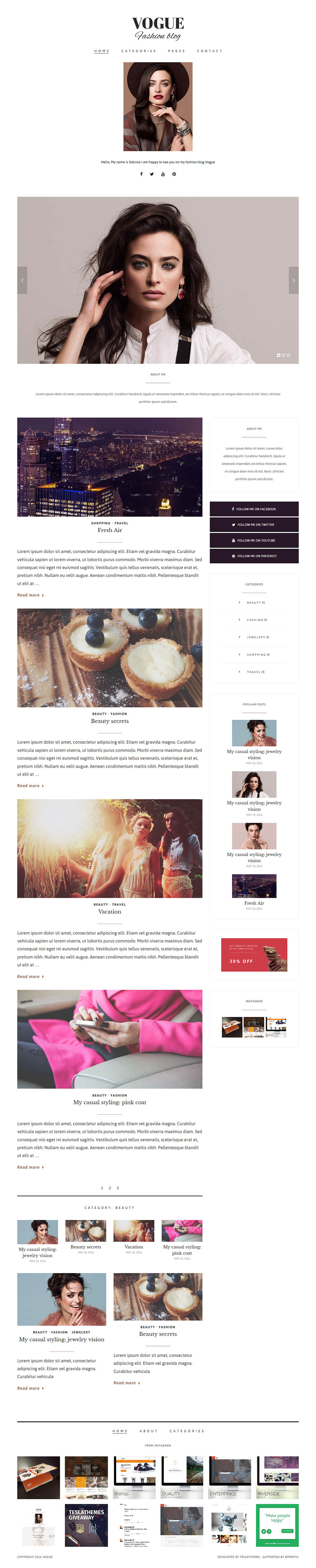 WordPress template TeslaThemes Vogue