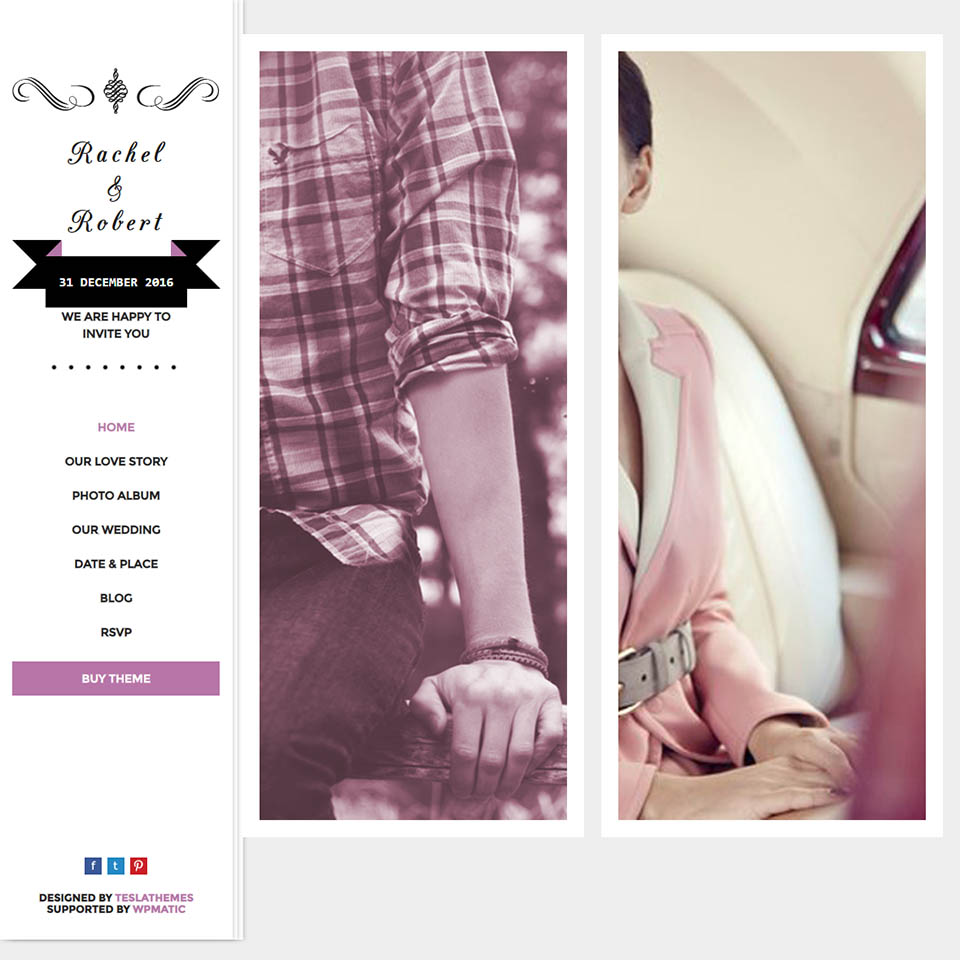 WordPress template TeslaThemes Wedding Day