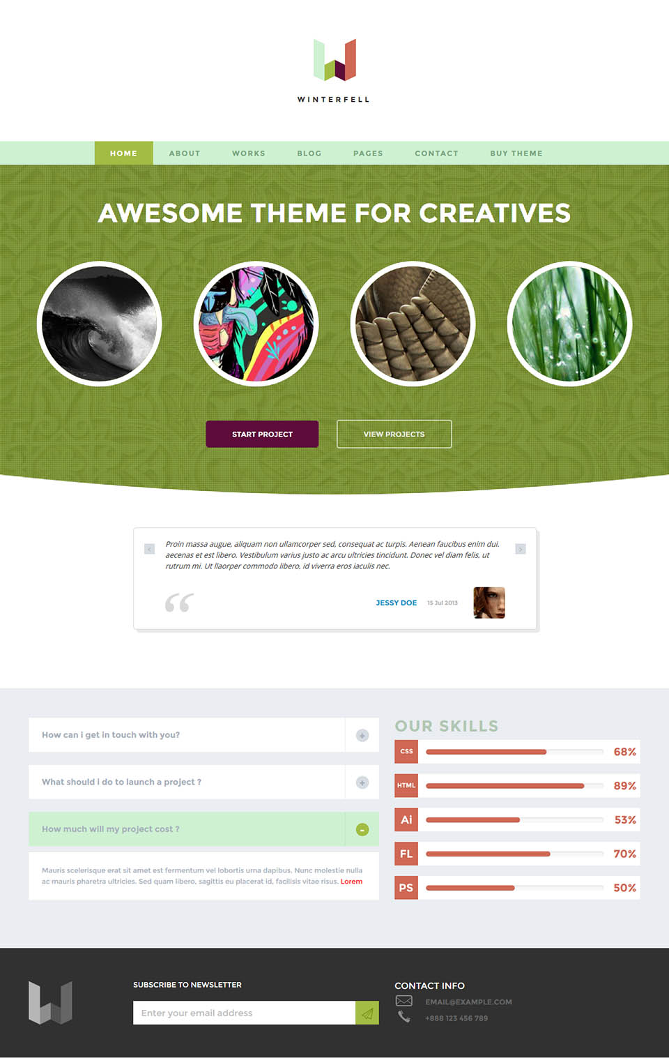 WordPress template TeslaThemes Winterfell