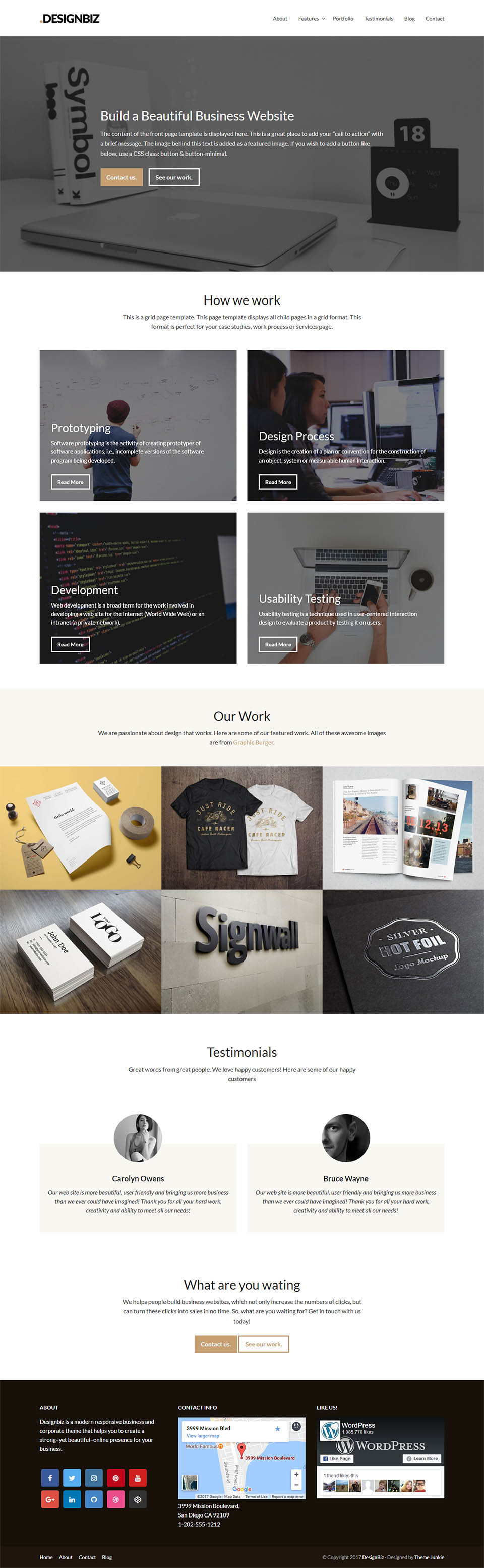 WordPress template Theme Junkie Designbiz
