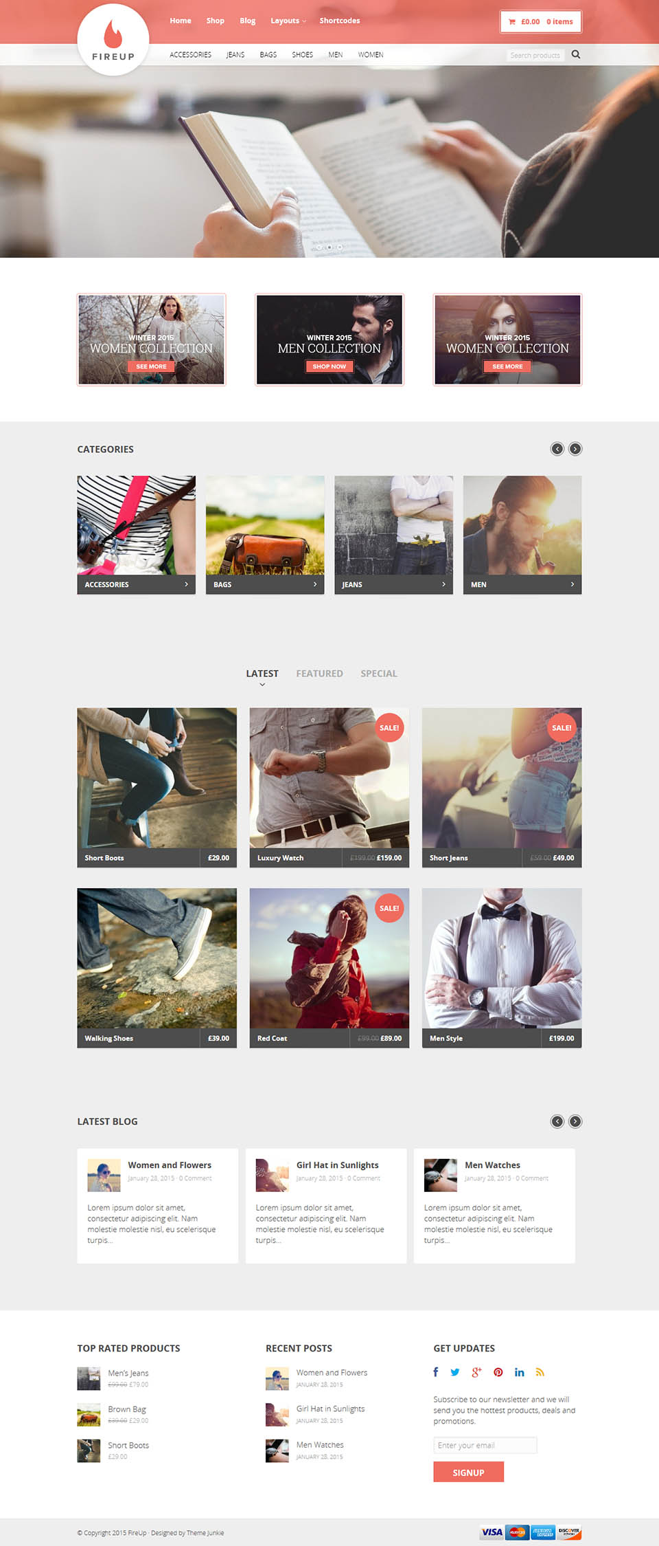 WordPress template Theme Junkie FireUp