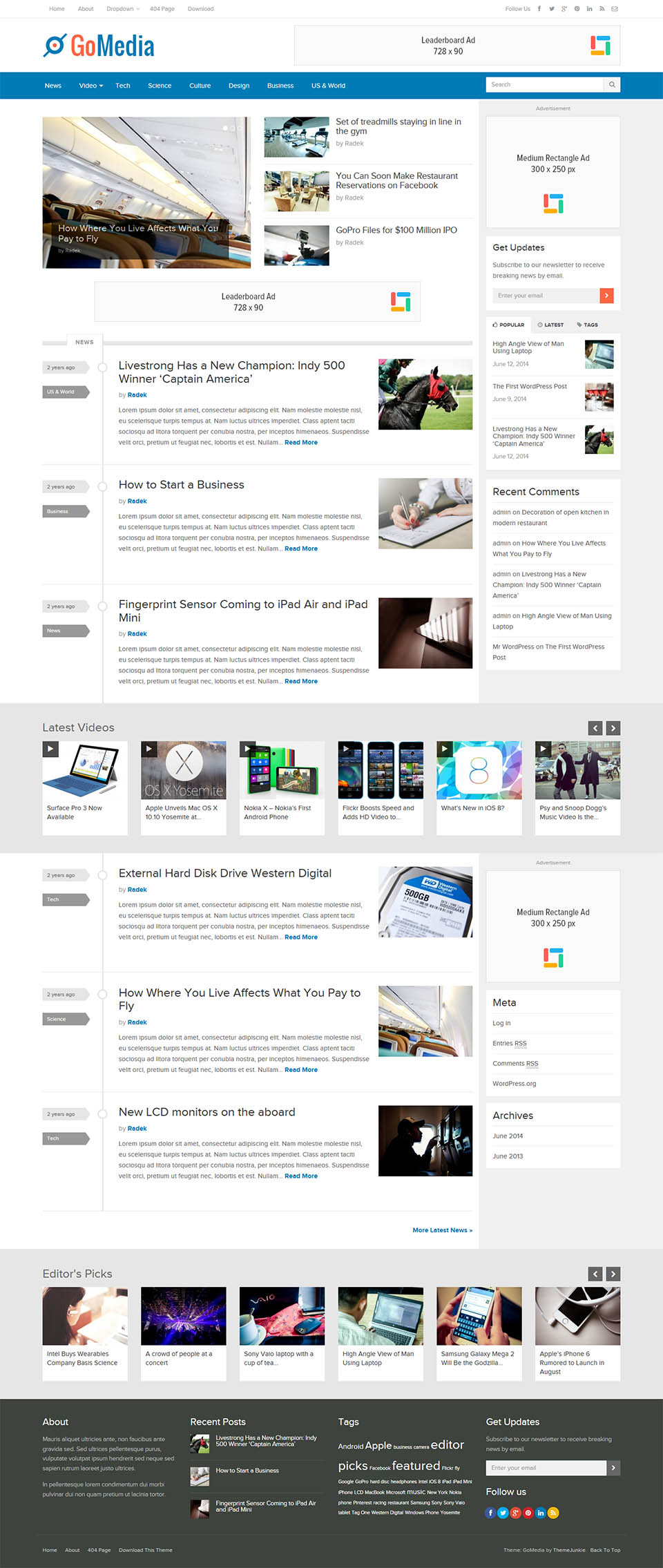 WordPress template Theme Junkie GoMedia