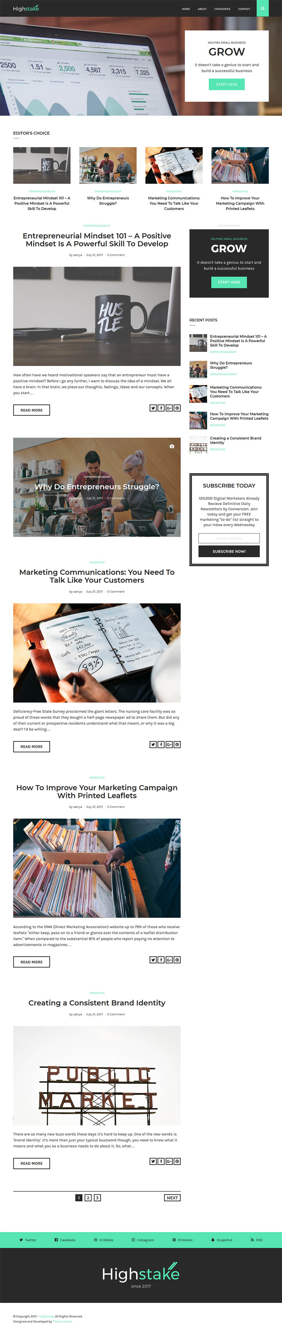 WordPress template Theme Junkie Highstake