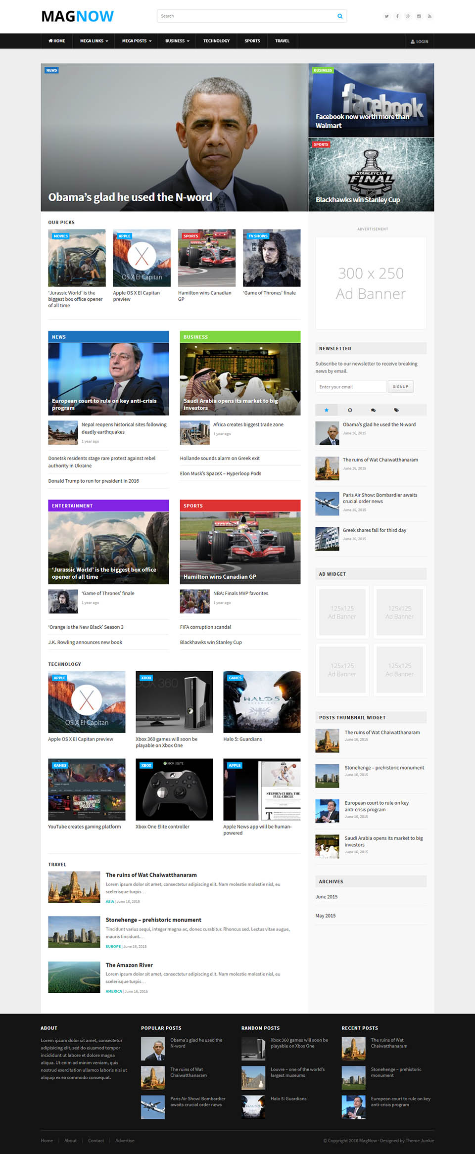 WordPress template Theme Junkie MagNow