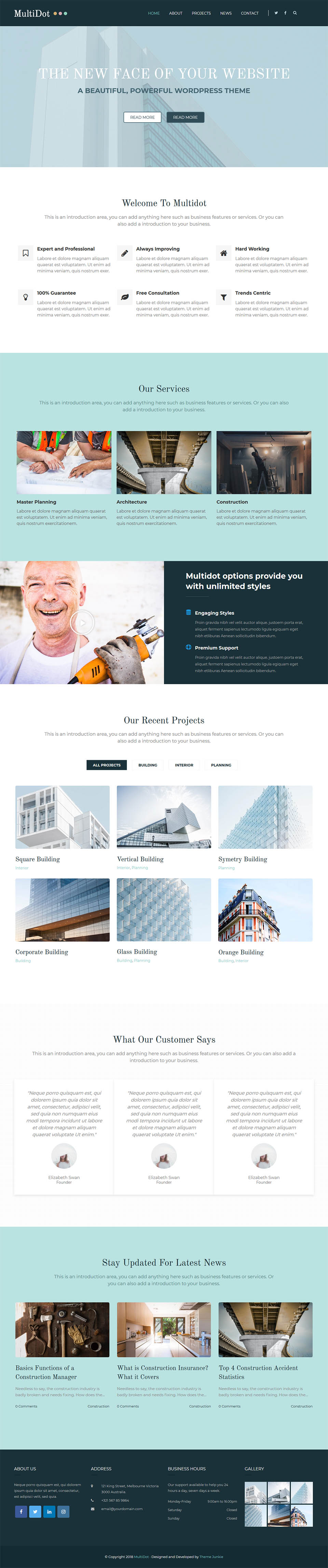 WordPress template Theme Junkie MultiDot