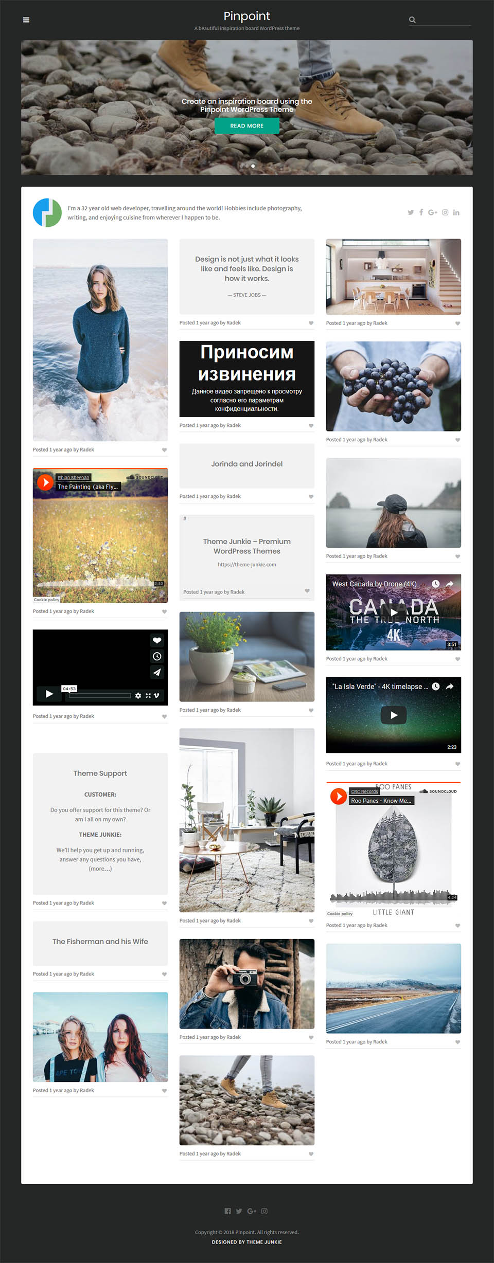 WordPress template Theme Junkie Pinpoint