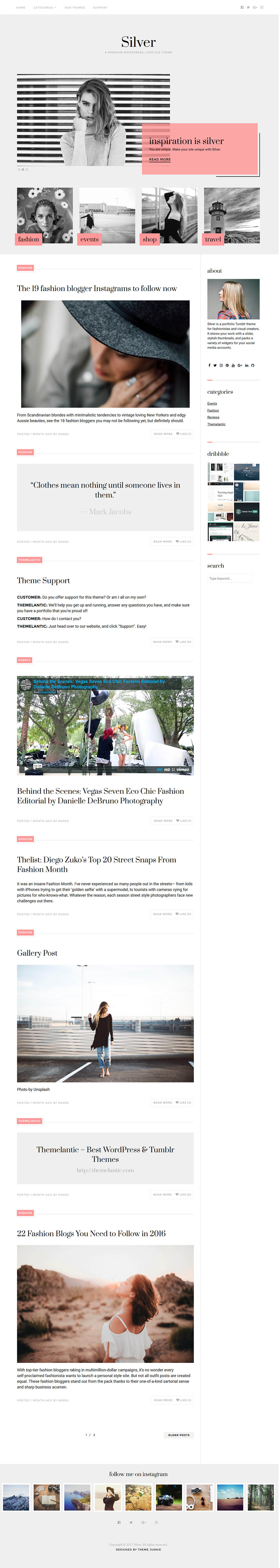 WordPress template Theme Junkie Silver