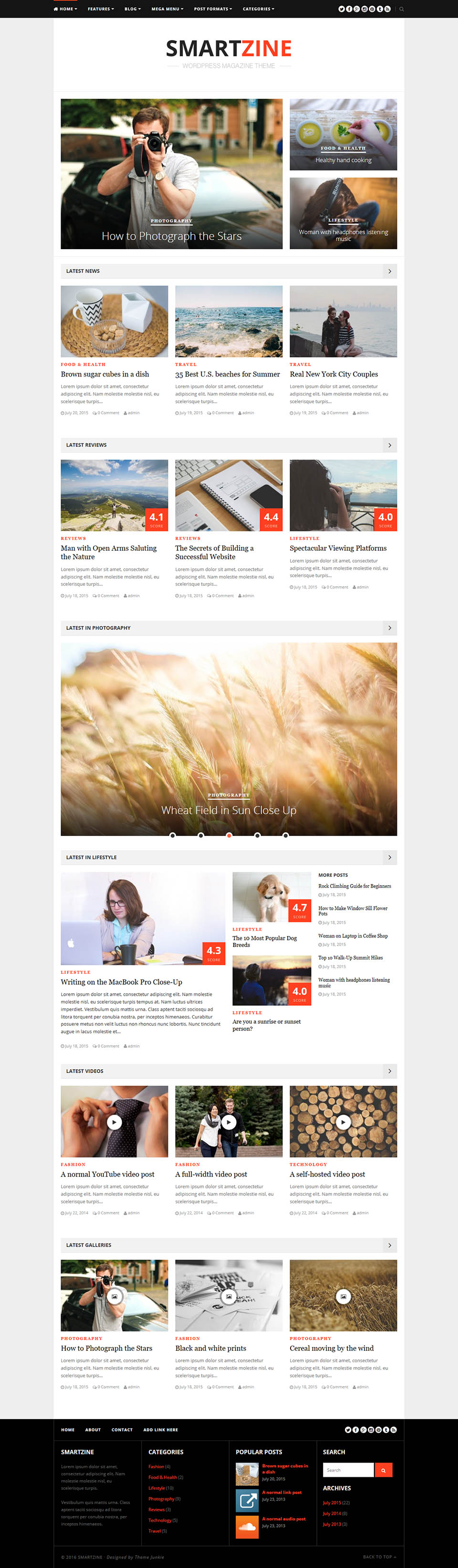 WordPress template Theme Junkie SmartZine