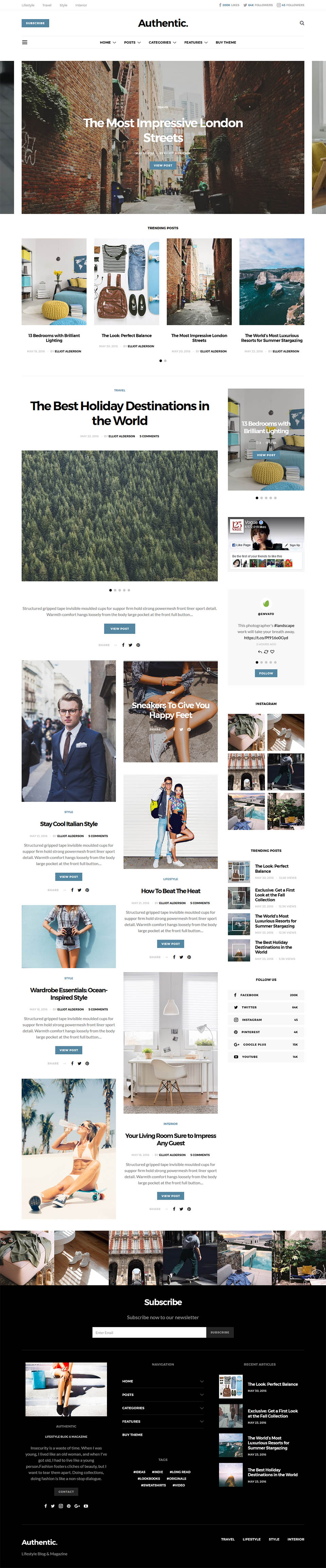 Template ThemeForest Authentic WordPress template ThemeForest Authentic