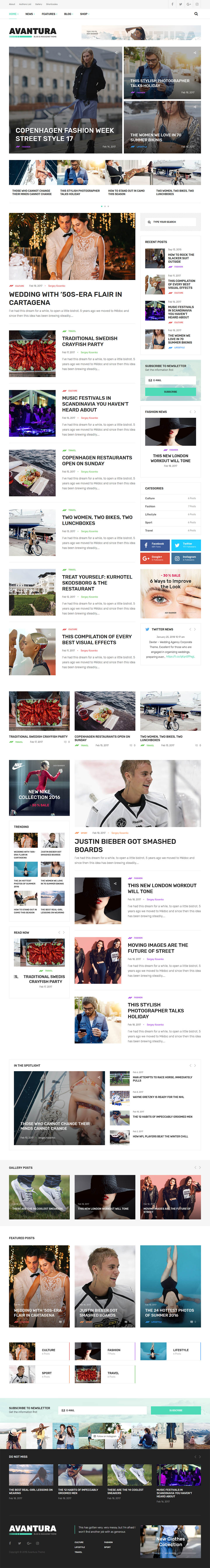 WordPress template ThemeForest Avantura