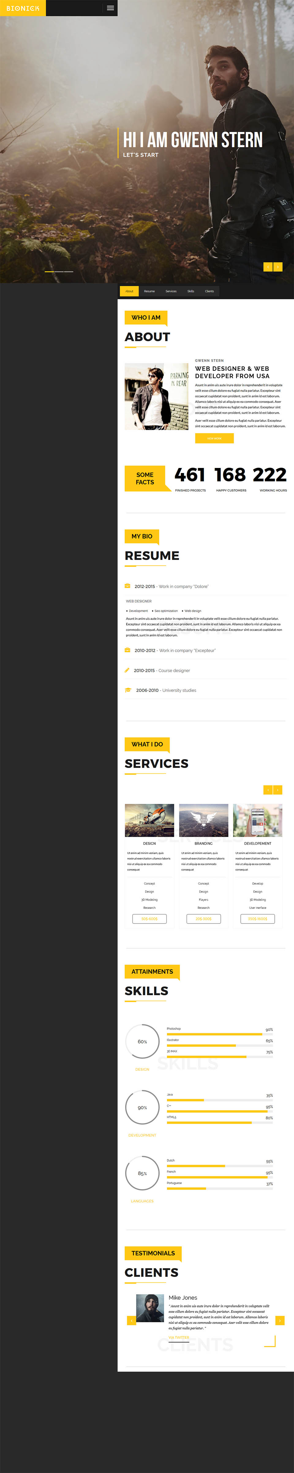 WordPress template ThemeForest Bionick