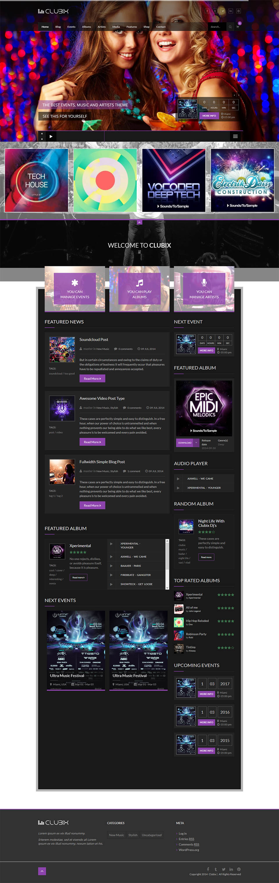 WordPress template ThemeForest Clubix