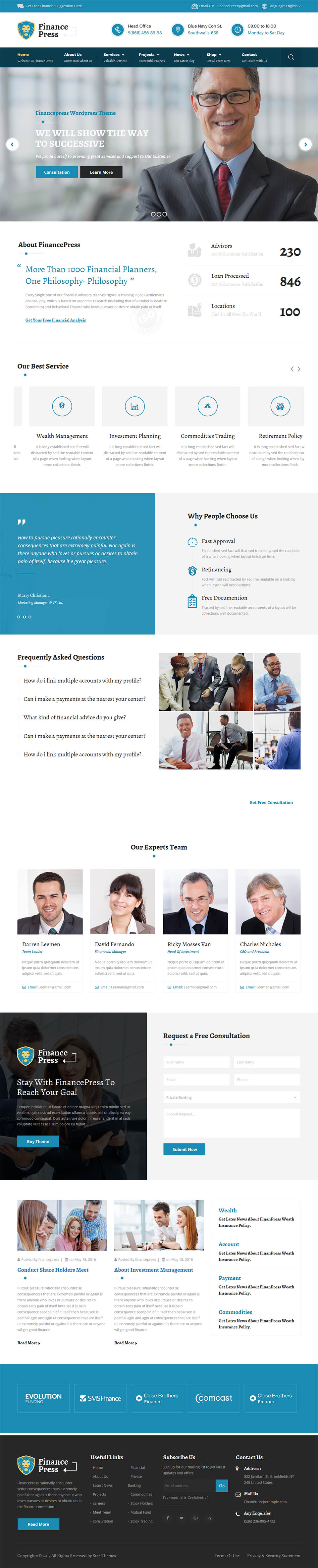 Template ThemeForest Finance Press WordPress template ThemeForest Finance Press