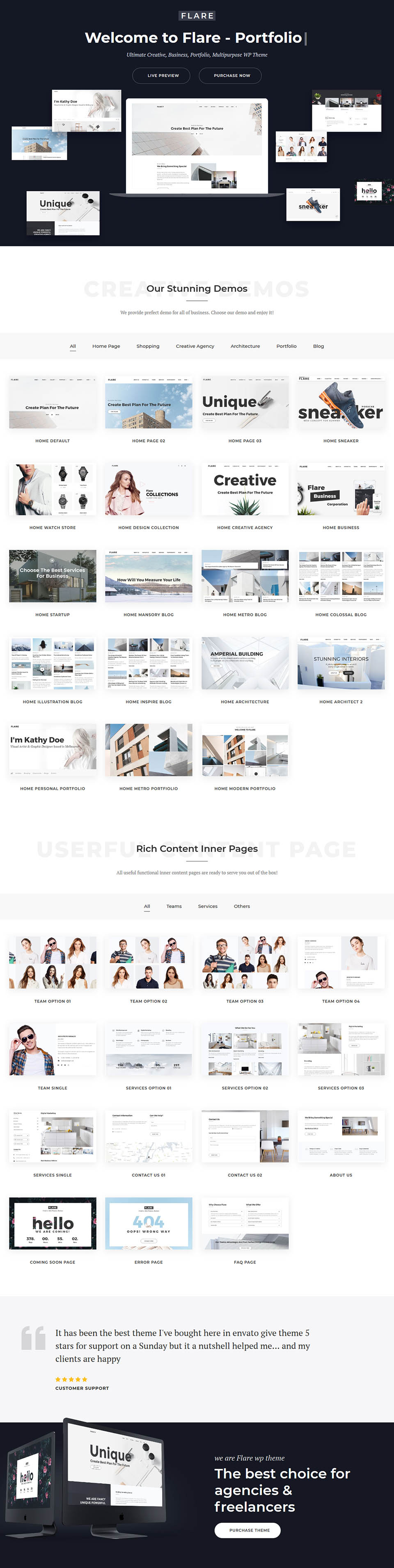 WordPress template ThemeForest Flare