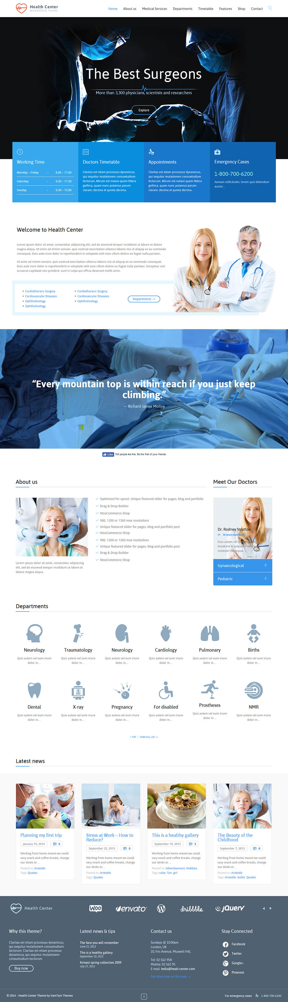 WordPress template ThemeForest Health Medical Center