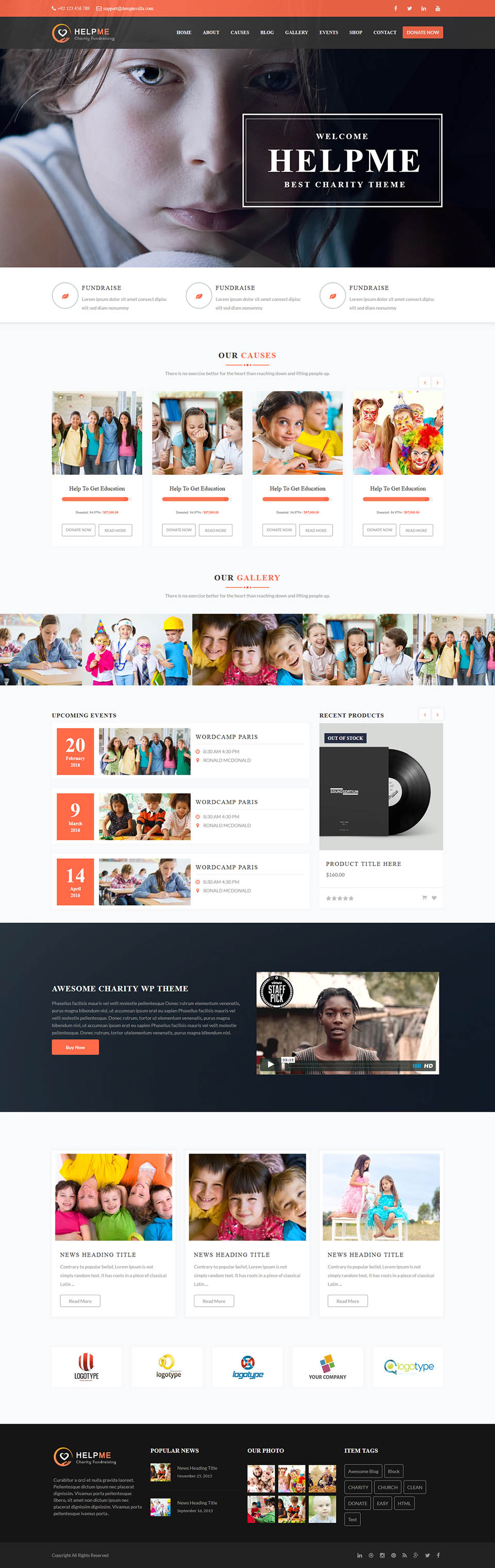 WordPress template ThemeForest HelpMe